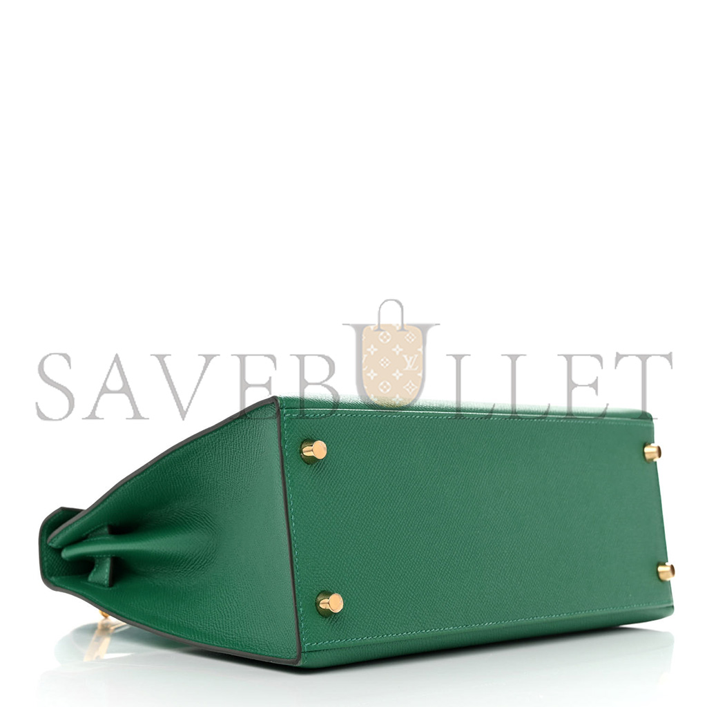HERMÈS EPSOM KELLY SELLIER 28 VERT VERTIGO (28*22*10cm)